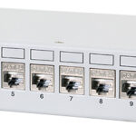 LogiLink Desktop Patchpaneel Cat.6A, 12 Poort, lichtgrijs