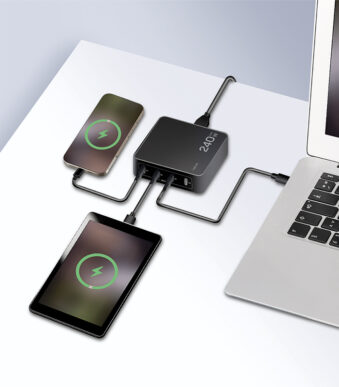 LogiLink USB-C bureaulader, 4 poorten, GaN, 240 Watt