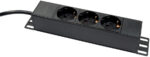 LogiLink stekkerdoos 19 inch 3-voudig zonder schakelaar zwart
