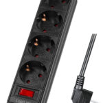 LogiLink 19 inch stekkerdoos 4-voudig met schakelaar zwart