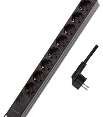 LogiLink 19 inch stekkerdoos 8-voudig met overspanningsbeveiliging