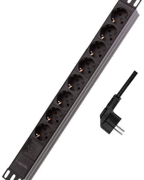 LogiLink 19 inch stekkerdoos 8-voudig met overspanningsbeveiliging