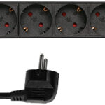 LogiLink stekkerdoos 19 inch, 9 voudig, zonder schakelaar, zwart