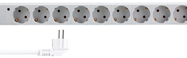 LogiLink 19 inch stekkerdoos, 9-voudig, zonder schakelaar, grau