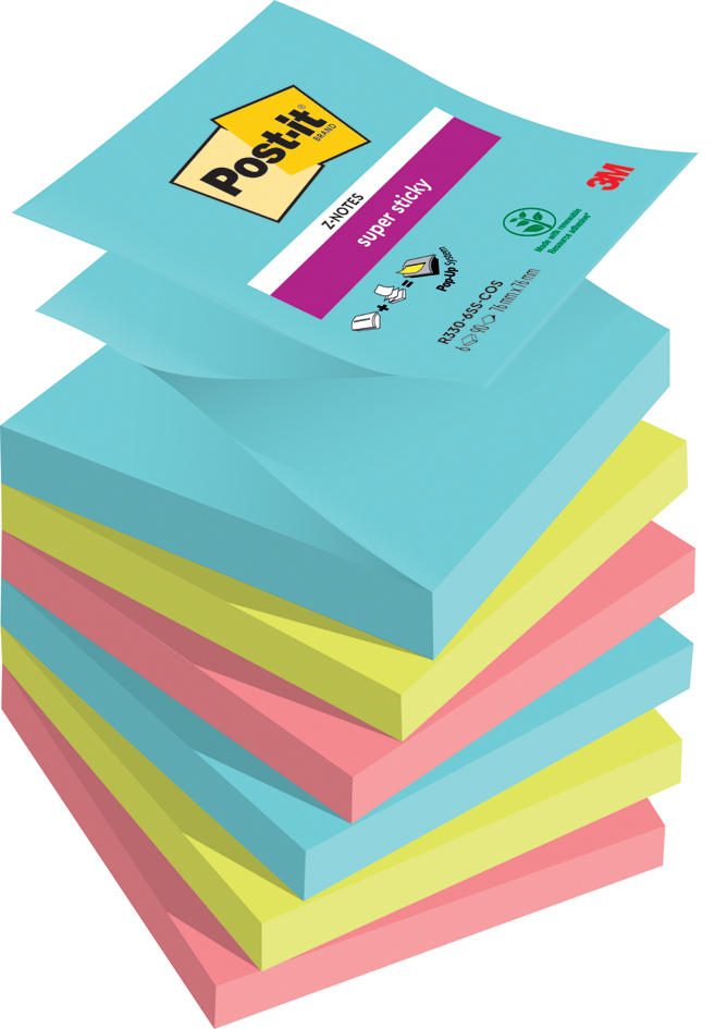 Post-it Zelfklevende notitieblokken Super Sticky Z-notes 76 x 76 mm Cosmic Post-it Zelfklevende notitieblokken Super Sticky Z-notes 76 x 76 mm Cosmic