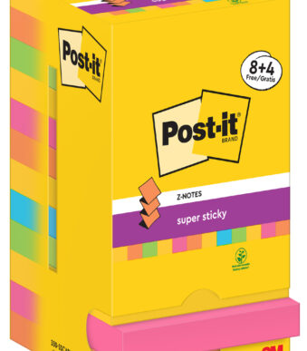 Post-it Super Sticky Z-Notes zelfklevende notitieblokjes, 76 x 76 mm, 12 stuks