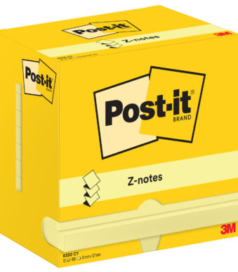 Post-it Z-Notes zelfklevende notitieblokjes, 127 x 76 mm, geel