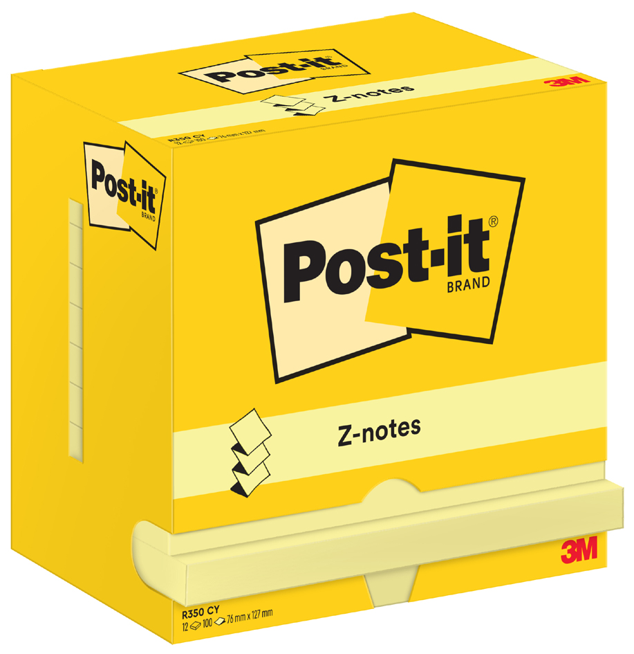 Post-it Z-Notes zelfklevende notitieblokjes, 127 x 76 mm, geel Post-it Z-Notes zelfklevende notitieblokjes, 127 x 76 mm, geel