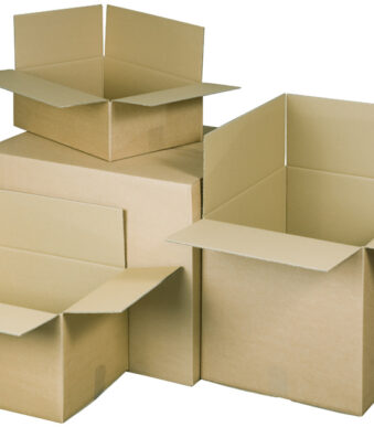 Golfkartonnen vouwdoos 200 x 200 x 110 mm bruin