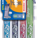 PILOT Wrijfbare rollerpen FRIXION BALL 0,7 mm, 4-delige set in etui