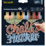 Securit krijtmarkers medium punt, 8 stuks, aardkleuren
