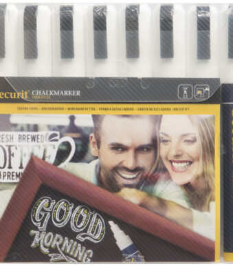 Securit krijtmarkers wit, medium punt, 8 stuks