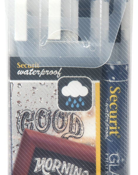 Securit krijtstiften waterproof medium, 4 stuks etui