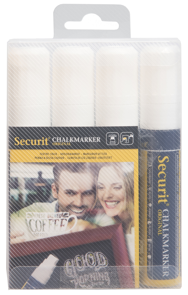 Securit krijtmarkers set 4 stuks, verschillende kleuren Securit krijtmarkers set 4 stuks, verschillende kleuren