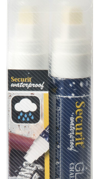 Securit krijtmarkers waterdicht groot, wit, 2 stuks