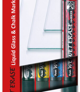 Pentel krijtstiften set 4 stuks, wegwisbaar, verschillende kleuren