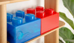 LEGO Opbergbox 4 Noppen met Deksel, Blauw Transparant