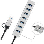 LogiLink USB 3.0 Hub 7-poorts met USB-A aansluitingen zilver