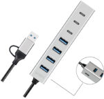 LogiLink USB 3.0 Hub 7-poorts, 4x USB-A en 3x USB-C, zilver