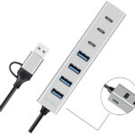 LogiLink USB 3.0 Hub 7-poorts, 4x USB-A en 3x USB-C, zilver