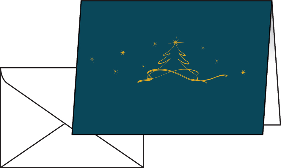 Kerstkaart 'Petrolijmboom', formaat A6. Kerstkaart 'Petrolijmboom', formaat A6.