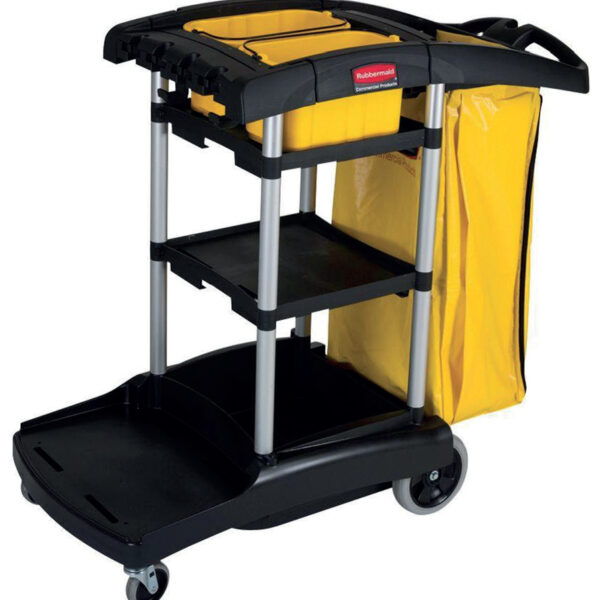 Rubbermaid reinigingswagen met hoge capaciteit, zwart