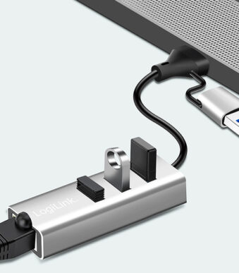 LogiLink USB 3.2 naar Gigabit Ethernet Adapter met 3-poorts USB Hub
