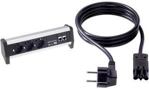 BACHMANN apparaatsnoer met geaard stopcontact GST18, 2,0 m