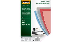 Fellowes schutbladen / dekbladen, A4, PVC, transparant, 0,20 mm Fellowes schutbladen / dekbladen, A4, PVC, transparant, 0,20 mm