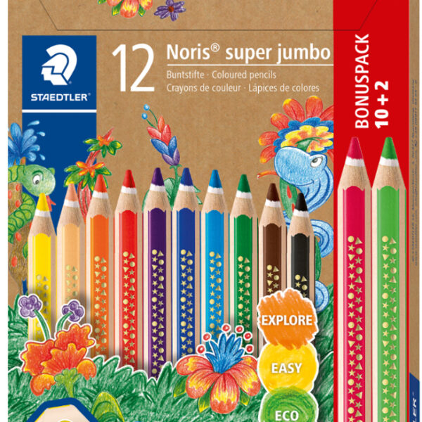 STAEDTLER driehoekig kleurpotlood Noris super jumbo, 10+2, in doosje