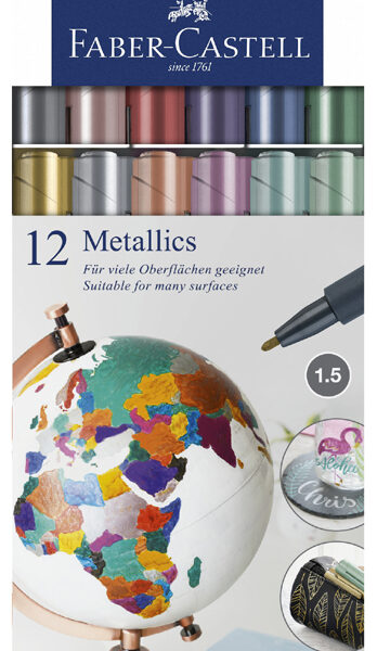 Faber-Castell Metallic stiften 12 stuks in kartonnen etui