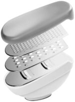 Metaltex Universele Rasp Trio-Box met 3 inzetstukken, grijs/wit