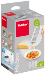 Metaltex Universele Rasp Trio-Box met 3 inzetstukken, grijs/wit