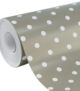 Clairefontaine geschenkpapier ´Stippen op taupe´, op rol, 700 mm x 50 m