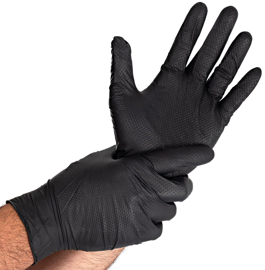 HYGOSTAR Nitril Handschoenen Diamond Grip, XL, zwart HYGOSTAR Nitril Handschoenen Diamond Grip, XL, zwart