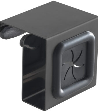 Metaltex handdoekhouder, haak voor kastdeur, vierkant, zwart/grijs