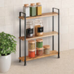 Metaltex York kruidenrek 3 etages zwart acaciahout