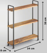 Metaltex York kruidenrek 3 etages zwart acaciahout