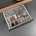 Metaltex Uitschuifbaar Kruidenrek X-Pand LAVA voor Keukenlades, Matgrijs