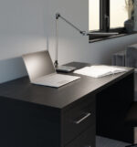 Hansa LED-bureaulamp Wave met standvoet, zilver geborsteld