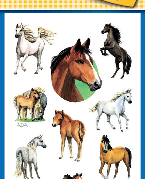 Glimmende kinder-stickers 'Paarden'