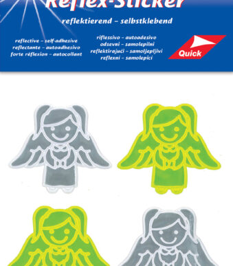 Engelen reflector sticker, zilver/geel