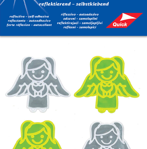 Engelen reflector sticker, zilver/geel