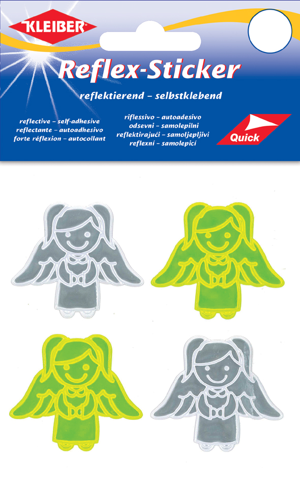 Engelen reflector sticker, zilver/geel Engelen reflector sticker, zilver/geel