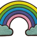 Naaimotief voor zelfgemaakte stoffen schooltas, regenboog