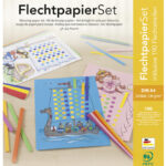 Folia vlechtpapier set A4, 24 vlechtkartons met stroken