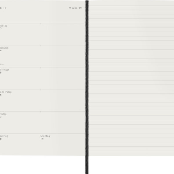 MOLESKINE Weekagenda 2026, L/A5, Softcover, zwart