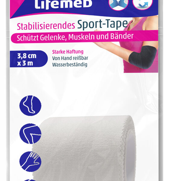 Lifemed stabiliserende sporttape, 38 mm x 3,0 m