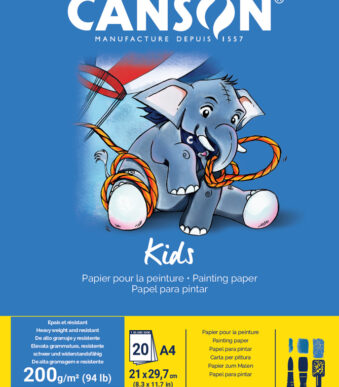 Tekenblok voor kinderen, A4-formaat, 200 g/m², 20 vellen