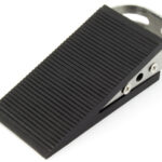 Kangaro deurkeil rubber met edelstaal handgreep 130mm zwart